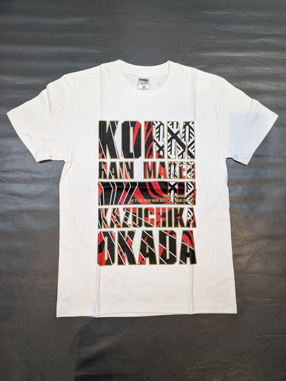 オカダ・カズチカ×ガッツ・ダイナマイト・キャバレーズ コラボTシャツ①(ホワイト)