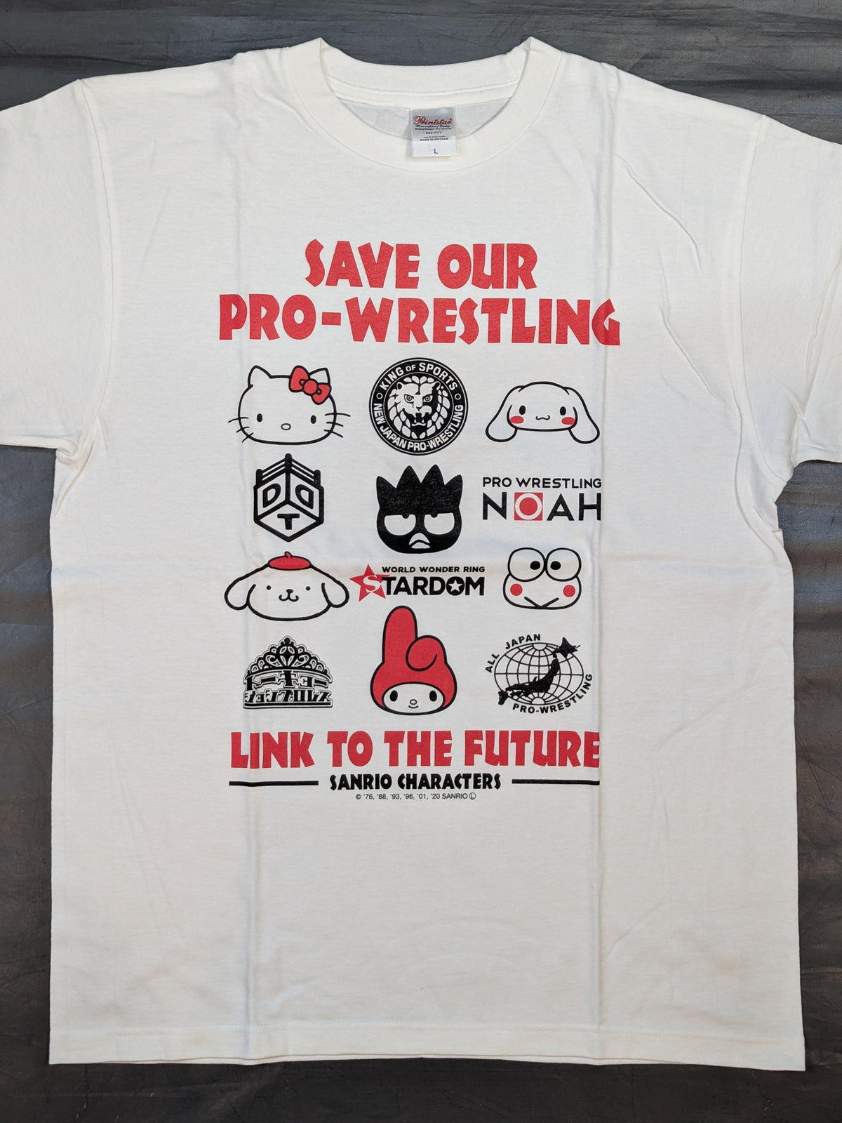 SAVE OUR PRO-WRESTLING×SANRIO CHARACTERS Tシャツ(ホワイト)