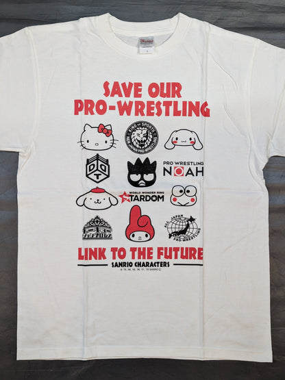 SAVE OUR PRO-WRESTLING×SANRIO CHARACTERS Tシャツ(ホワイト)