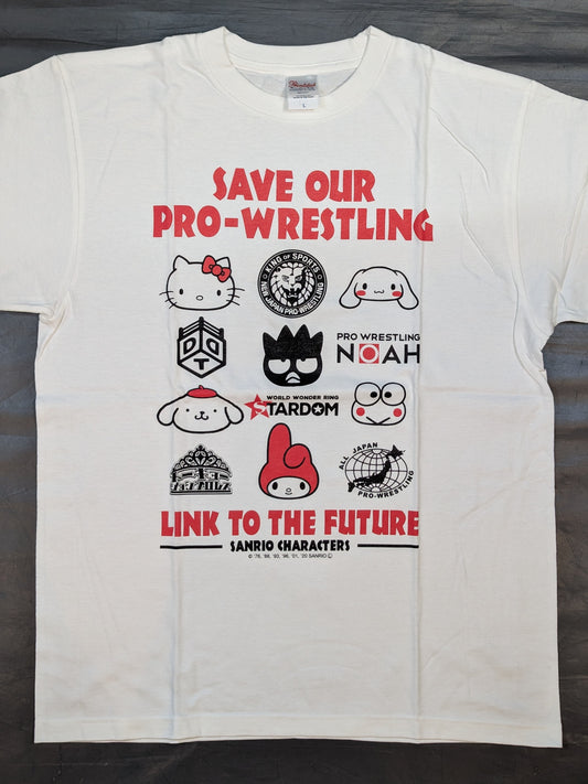 SAVE OUR PRO-WRESTLING×SANRIO CHARACTERS Tシャツ(ホワイト)