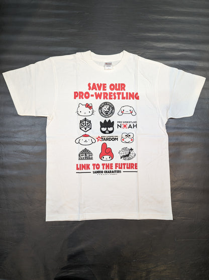 SAVE OUR PRO-WRESTLING×SANRIO CHARACTERS Tシャツ(ホワイト)