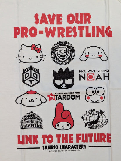 SAVE OUR PRO-WRESTLING×SANRIO CHARACTERS Tシャツ(ホワイト)