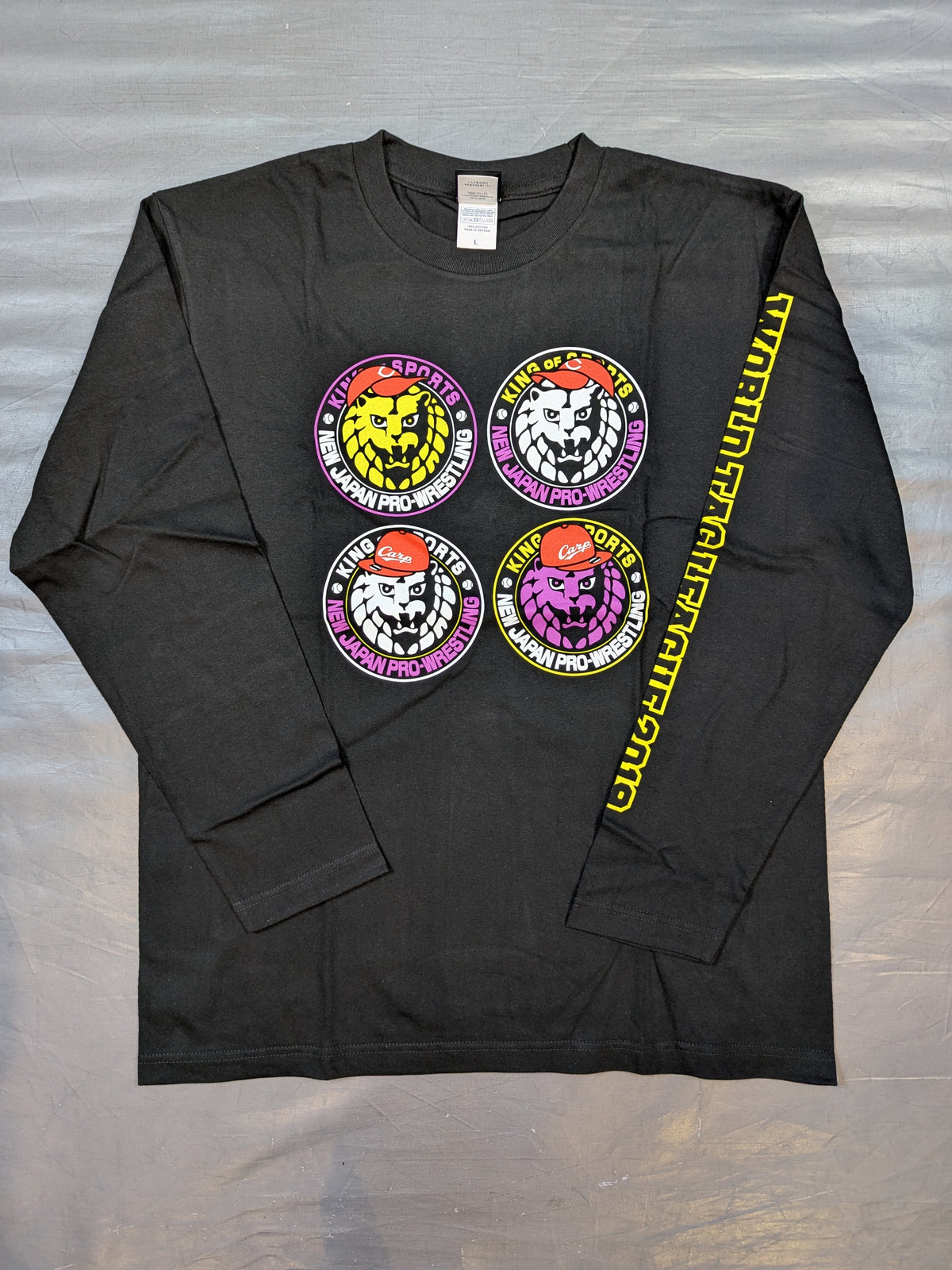 Hiroshima Toyo Carp × NJPW 'Four Heads, Four Colors' Long Sleeve T-Shirt (Black)