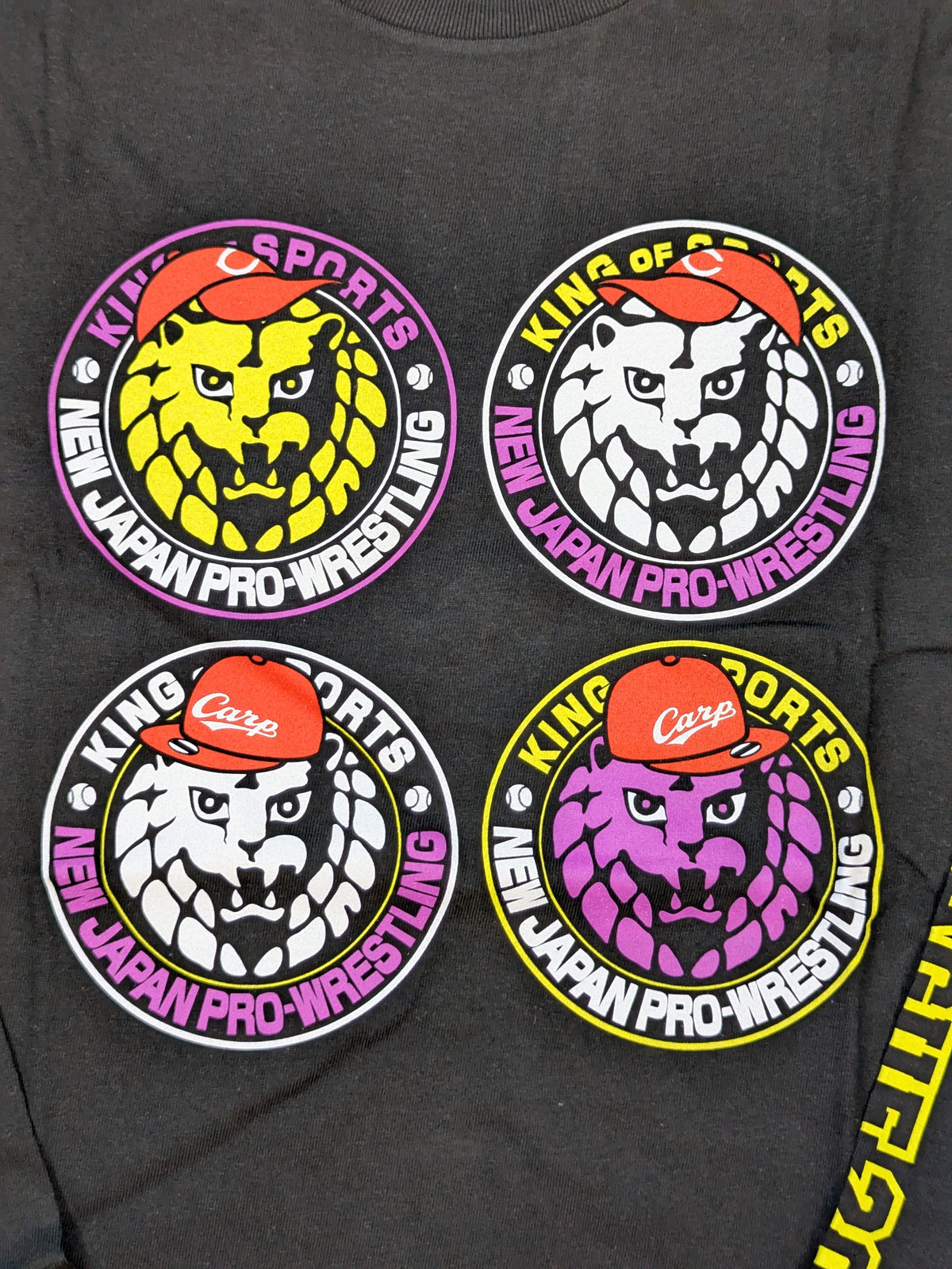 Hiroshima Toyo Carp × NJPW 'Four Heads, Four Colors' Long Sleeve T-Shirt (Black)