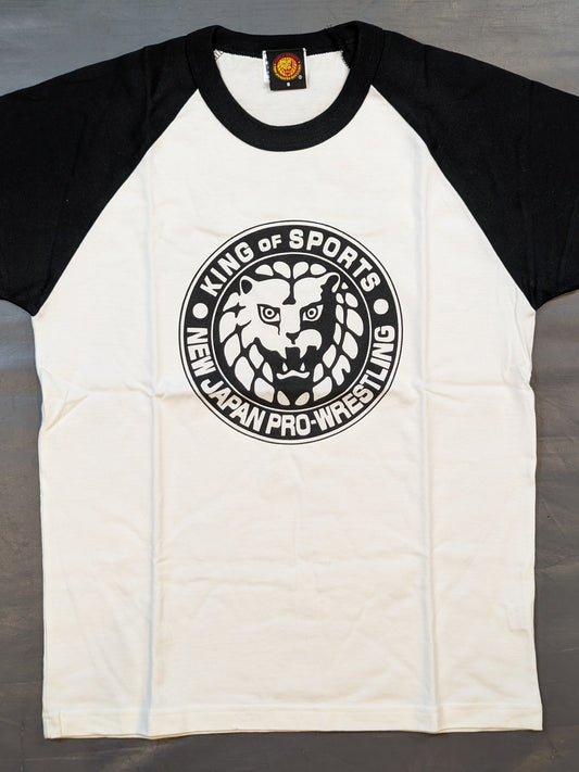 ライオンマーク ラグランTシャツ①(ホワイト×ブラック)