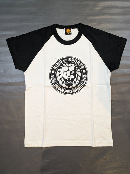 ライオンマーク ラグランTシャツ①(ホワイト×ブラック)