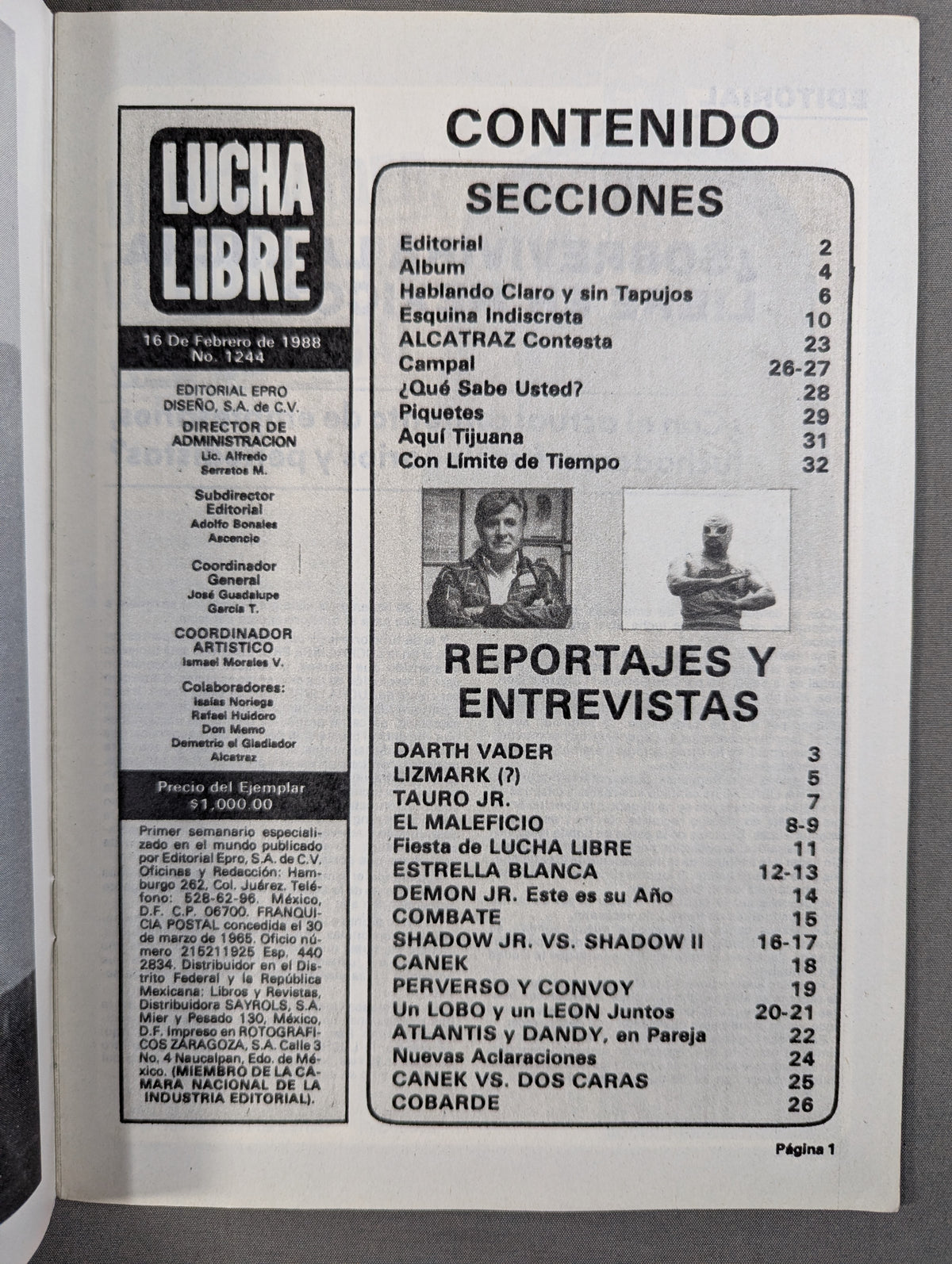 LUCHA LIBRE No.1244