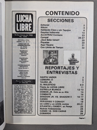 LUCHA LIBRE No.1244