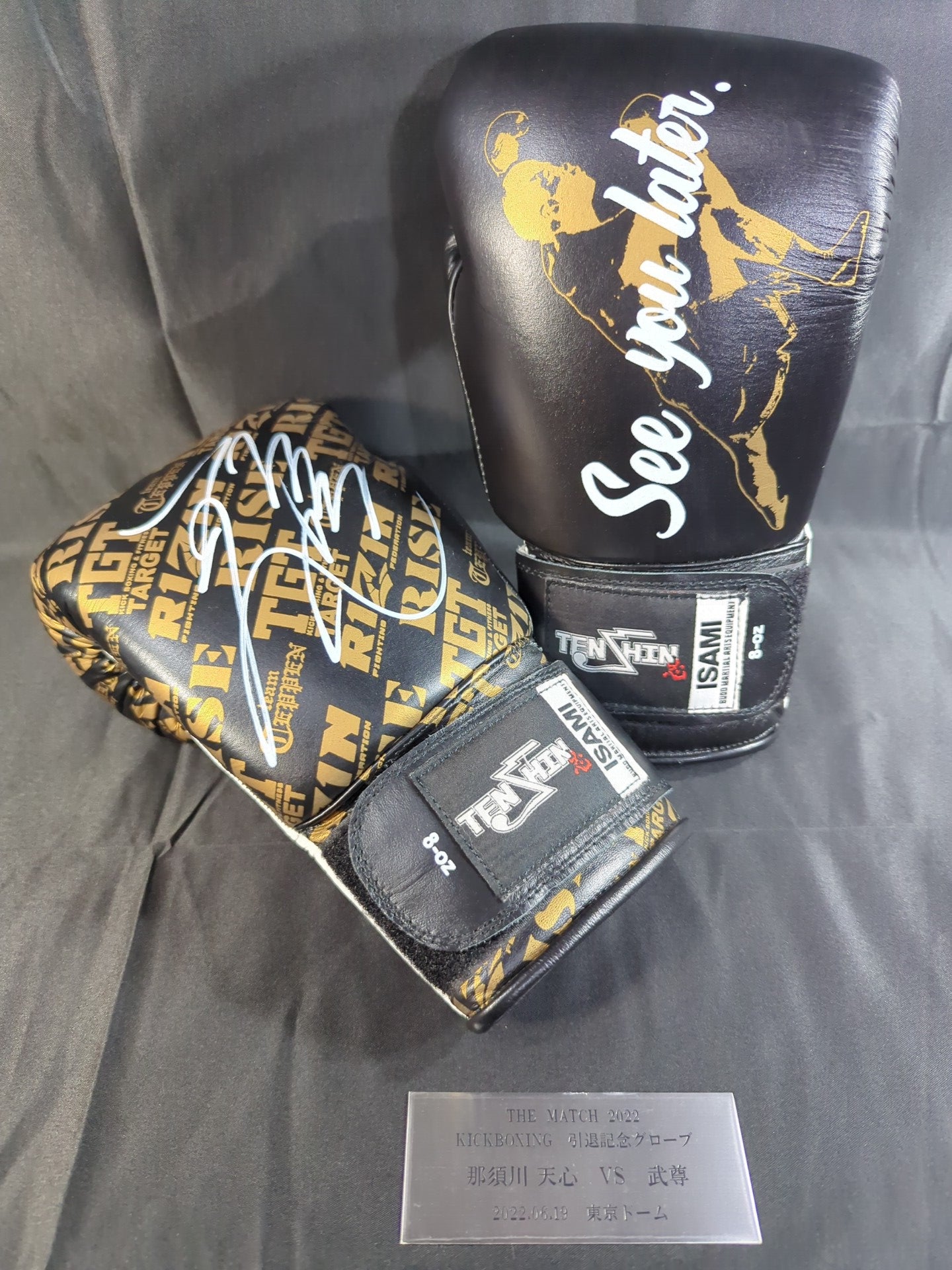 【hand signed autograph】 Tenshin Nasukawa  Kickboxing Retirement Commemorative Gloves