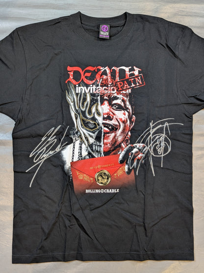 【直筆Wサイン入り】エル・デスペラード×葛西純「"DEATH PAIN" invitacional」Tシャツ①