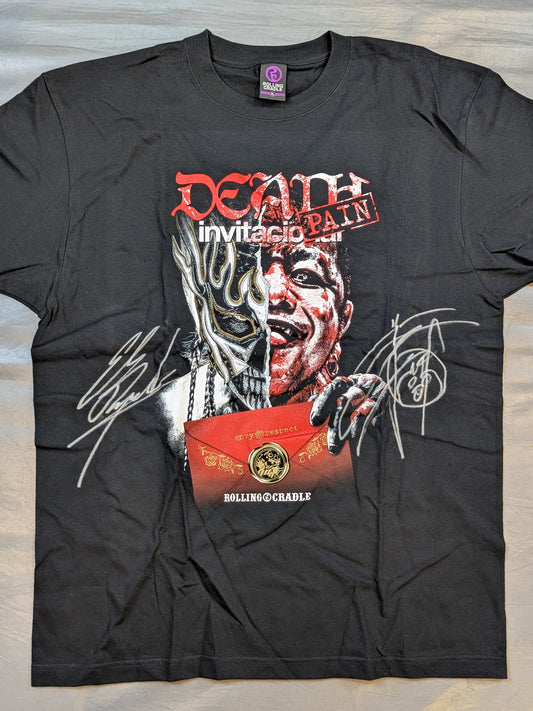 【直筆Wサイン入り】エル・デスペラード×葛西純「"DEATH PAIN" invitacional」Tシャツ①