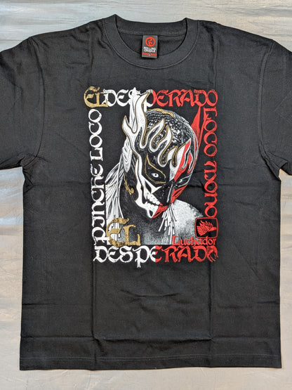 エル・デスペラード×ROLLING CRADLE コラボTシャツ⑦(ブラック×ホワイト×レッド)