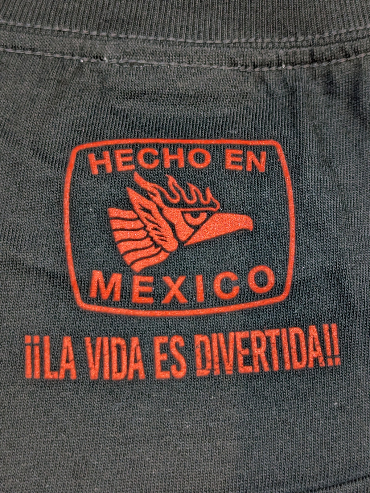 エル・デスペラード「LA VIDA ES DIVERTIDA」Tシャツ①(ブラック×レッド)