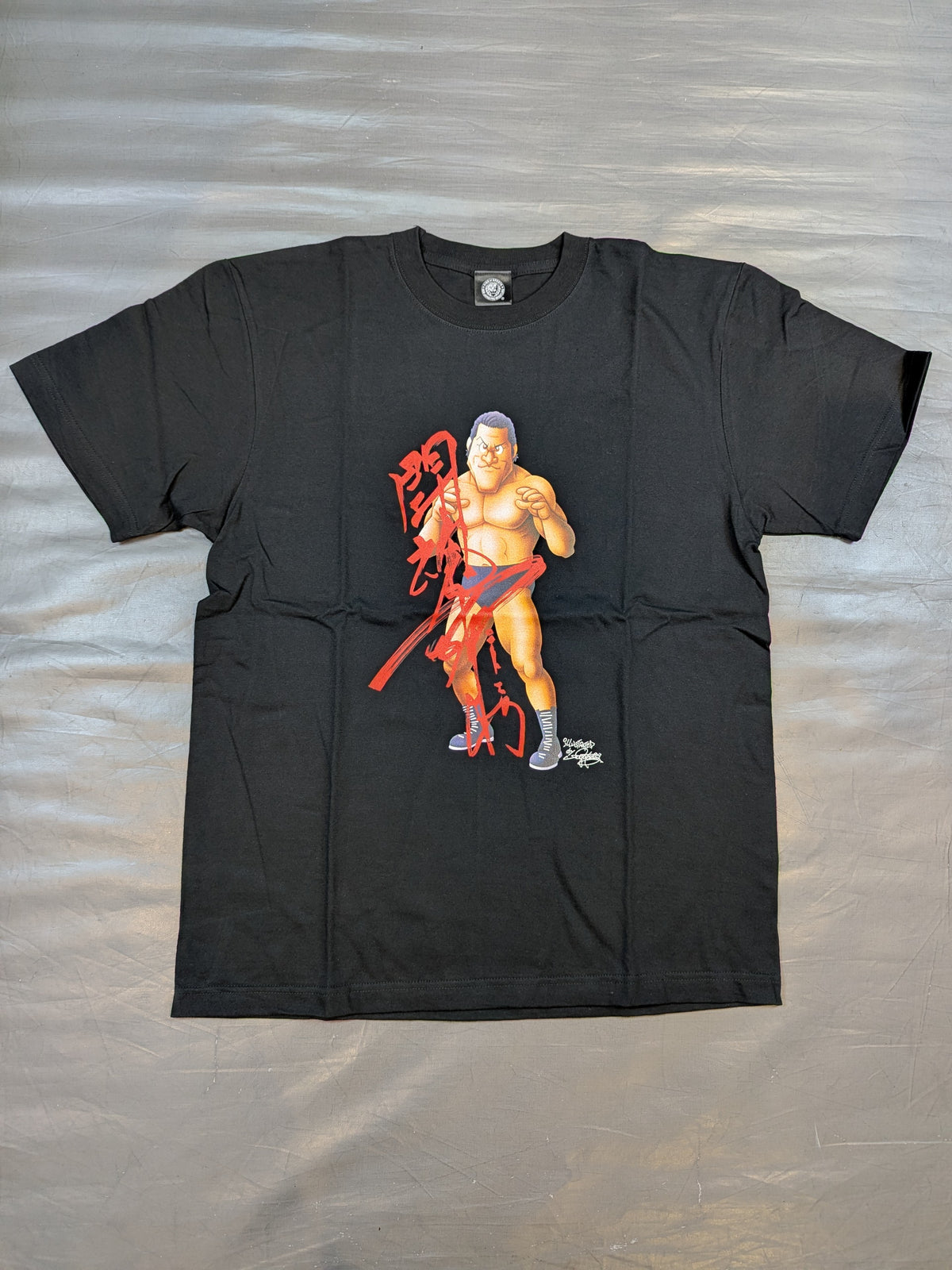新日本プロレス50周年記念 アントニオ猪木 イラストTシャツ(BURNING SPIRIT)