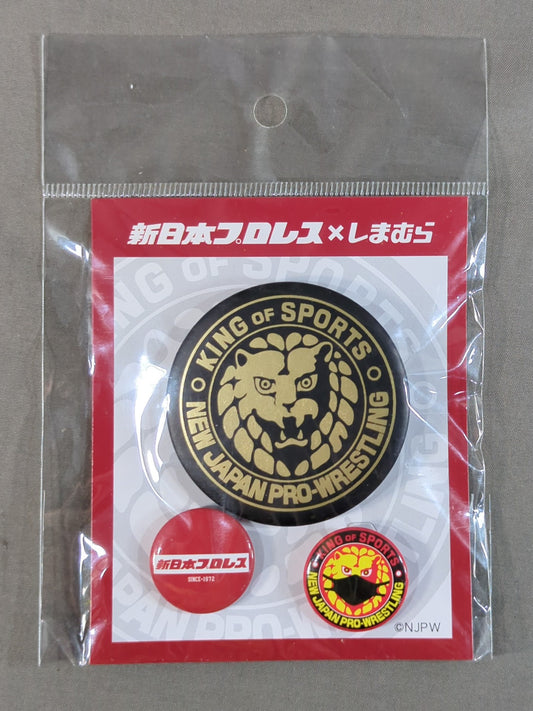 New Japan Pro Wrestling × Shimamura PinBack button Set