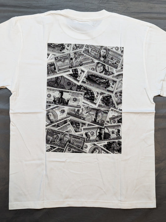 オカダ・カズチカ「RAINMAKER DOLLAR HISTORY」Tシャツ(ホワイト)