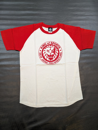 Lion Mark  Classic Raglan T-Shirt (3) (White×Red)