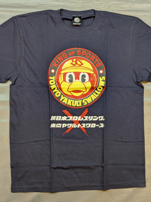 つば九郎×新日本プロレス コラボTシャツ(ネイビー)