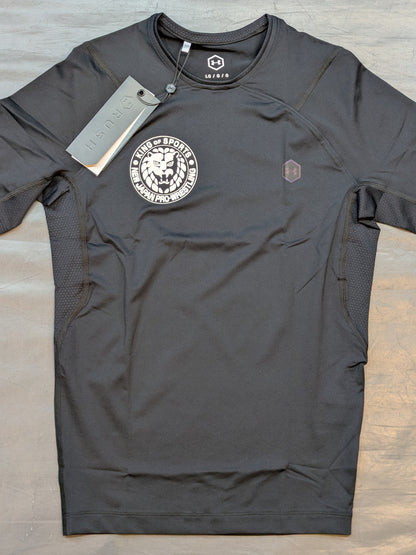 BLK/BLK UA Rush Lion Mark Armor Short Sleeve