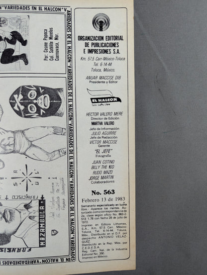 EL HALCON Solo Lucha Libre No.563