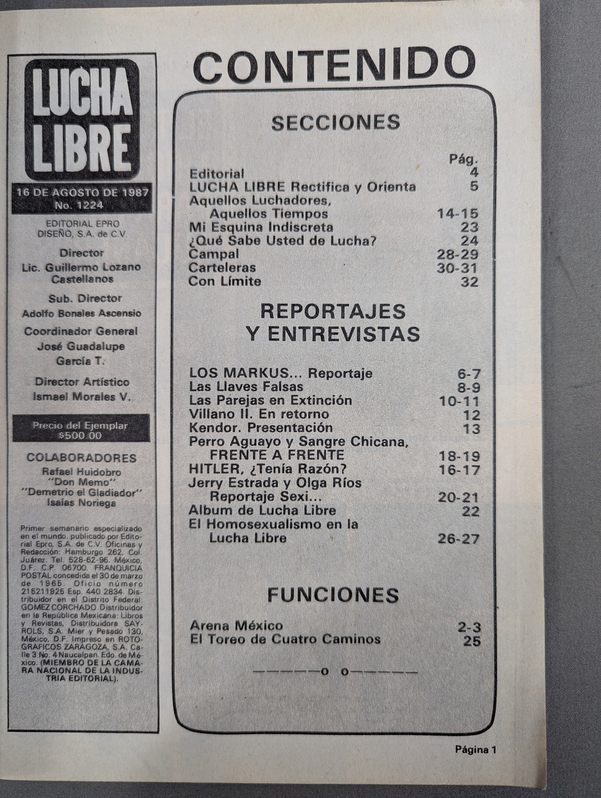 LUCHA LIBRE No.1224