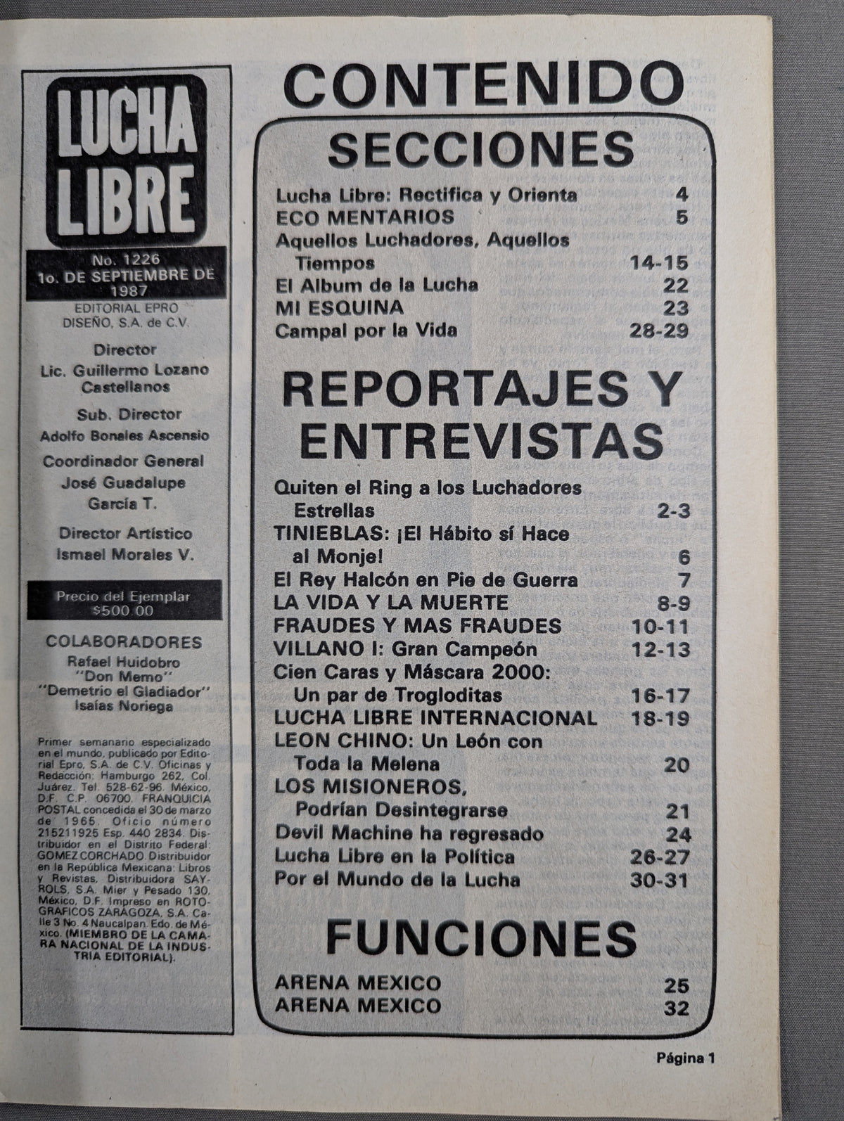 LUCHA LIBRE No.1226