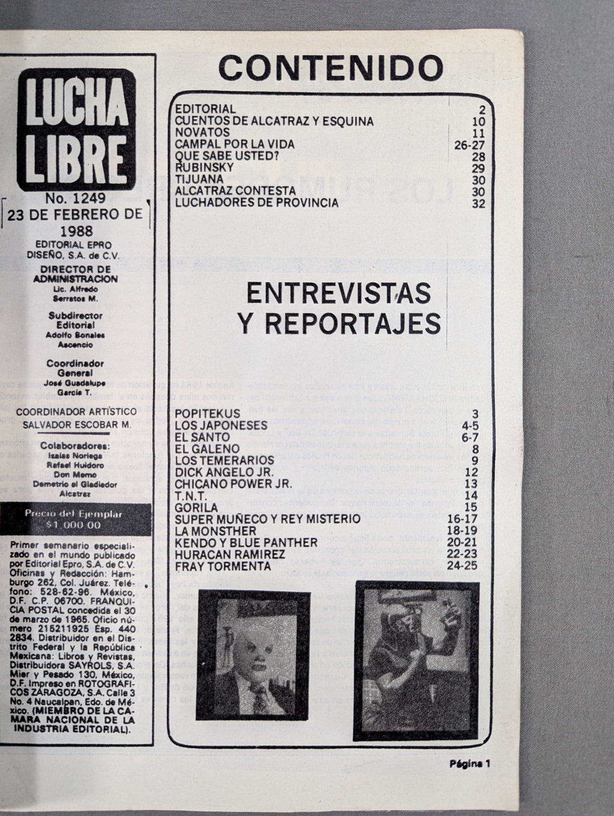 LUCHA LIBRE No.1249
