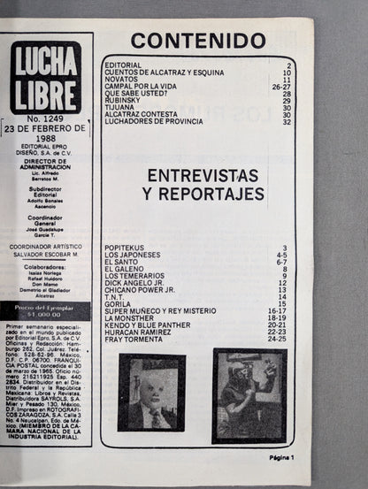 LUCHA LIBRE No.1249