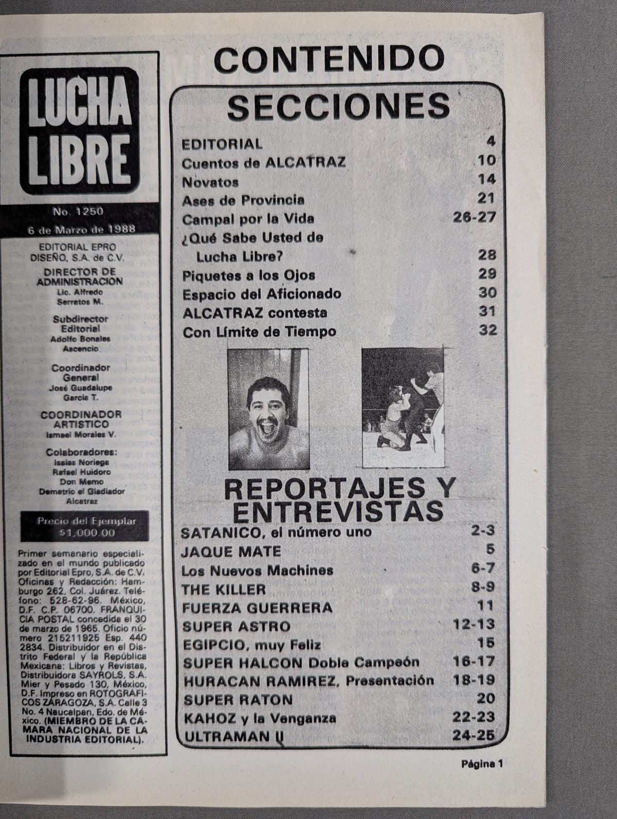 LUCHA LIBRE No.1250