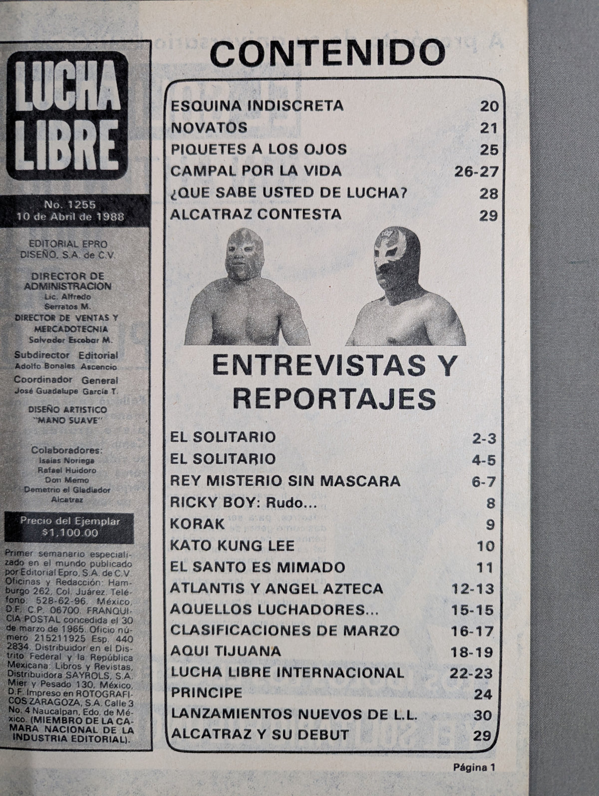 LUCHA LIBRE No.1255