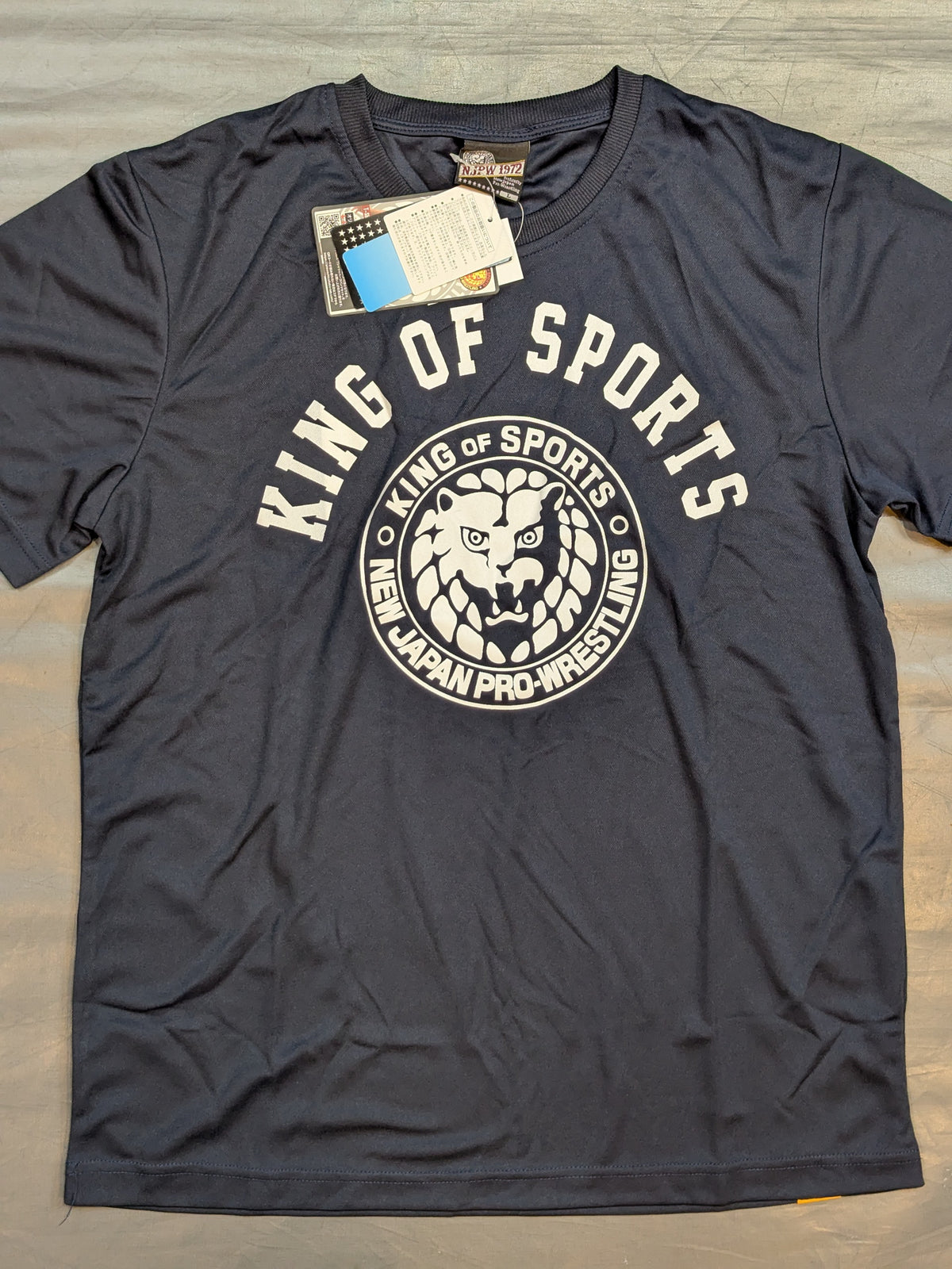 New Japan Pro Wrestling × Shimamura Lion Mark  Dry T-Shirt (Navy× White)