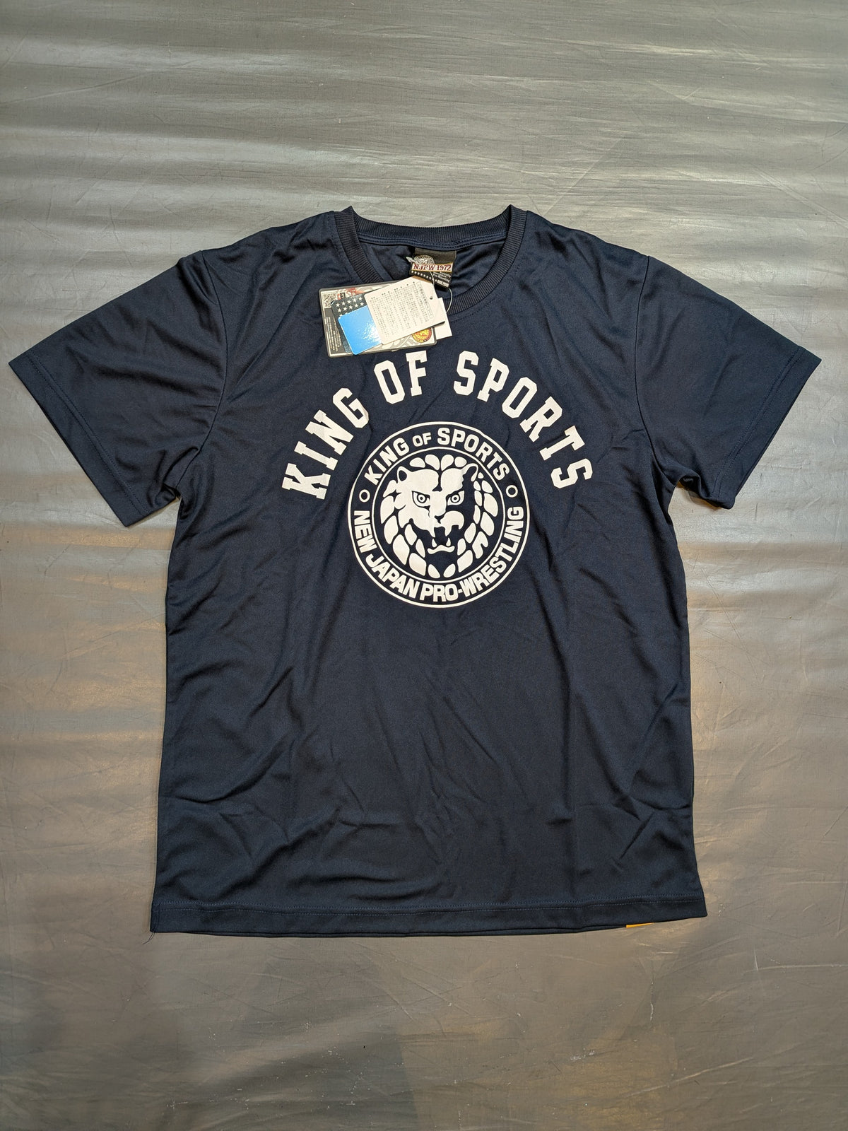 New Japan Pro Wrestling × Shimamura Lion Mark  Dry T-Shirt (Navy× White)