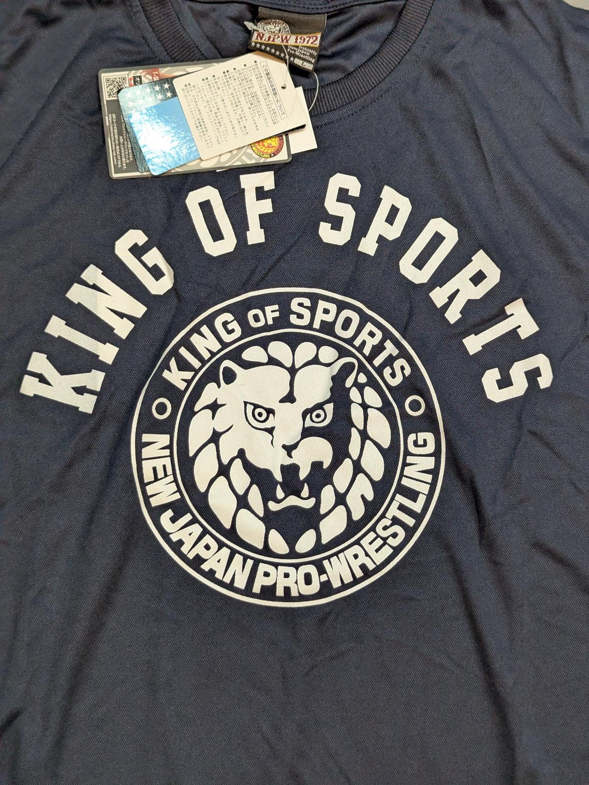 New Japan Pro Wrestling × Shimamura Lion Mark  Dry T-Shirt (Navy× White)
