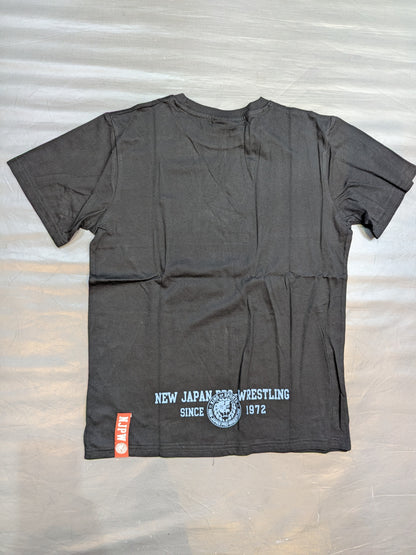 新日本プロレス×しまむら ライオンマーク Tシャツ③(ブラック×青迷彩)