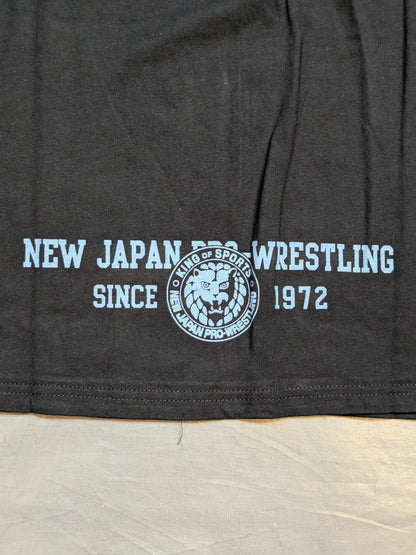 新日本プロレス×しまむら ライオンマーク Tシャツ③(ブラック×青迷彩)