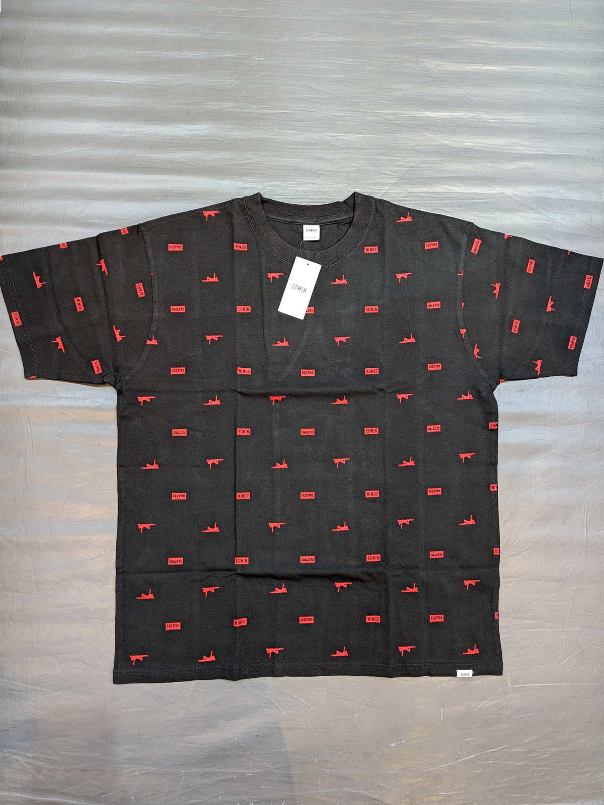 Tetsuya Naito ×EDWIN All-over Print T-Shirt (Black)