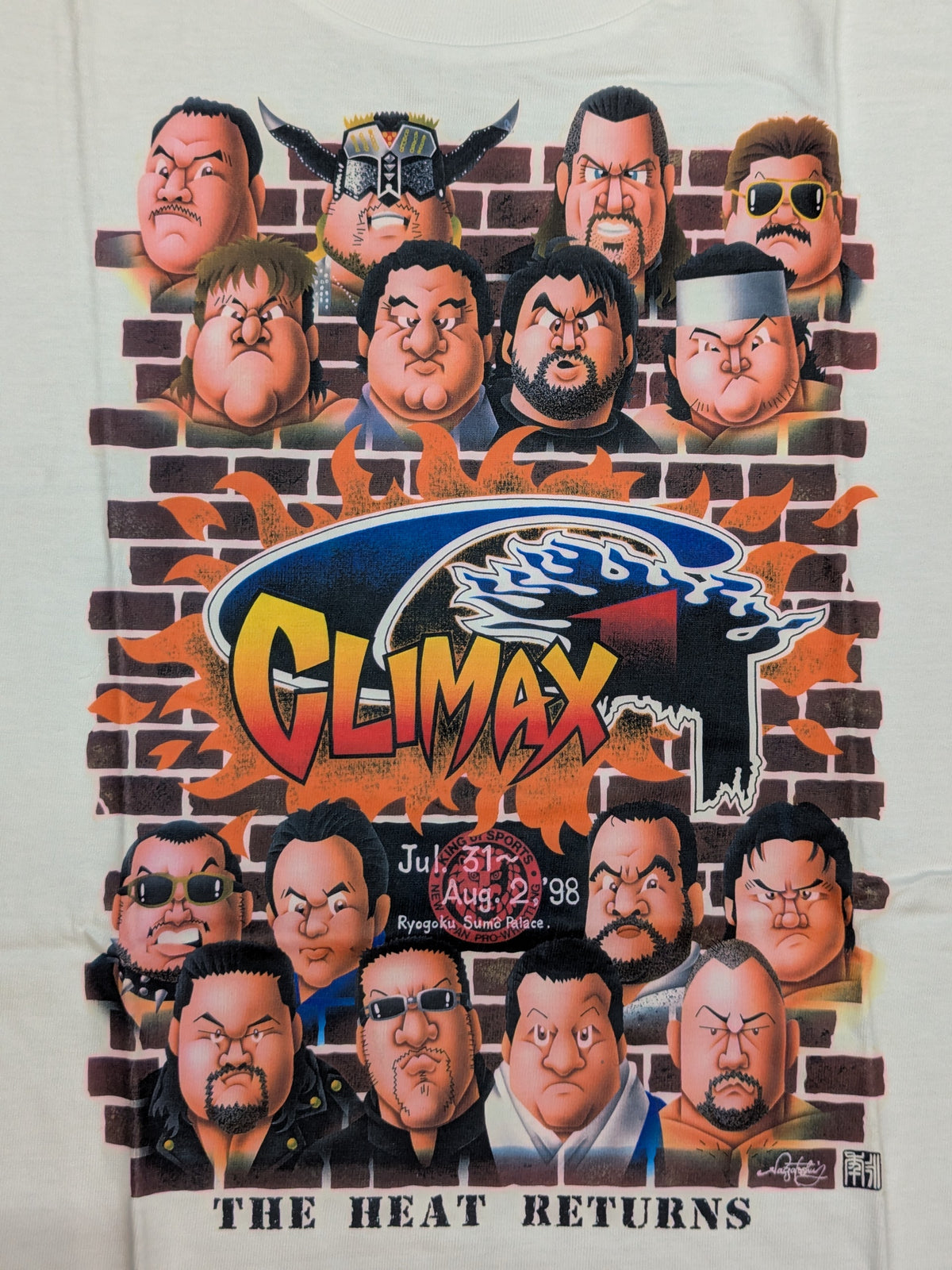 G1 CLIMAX 1998 "THE HEAT RETURNS" Nagatoshi Sakai Illustration T-shirt