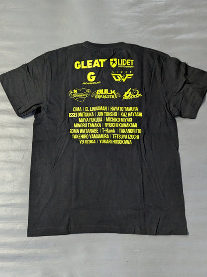 GLEAT ロゴ Tシャツ(ブラック×イエロー)