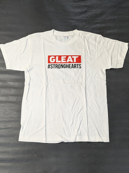 GLEAT×#STRONGHEARTS Tシャツ(ホワイト)