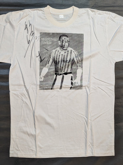 [Jinsei Shinzaki  hand signed autograph ] Hakushi  Picture T-shirt