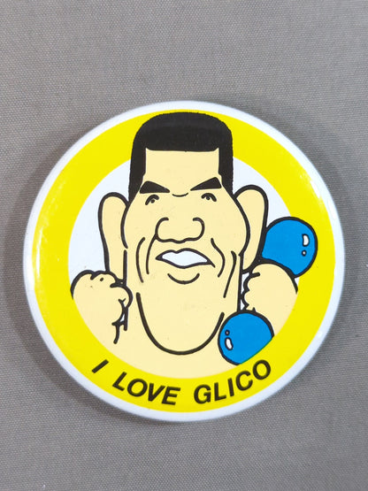 ジャイアント馬場「I LOVE GLICO」缶バッジ