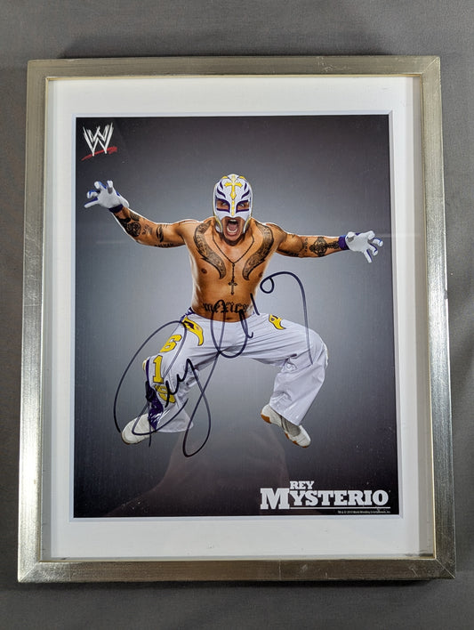 Rey Mysterio  hand signed autograph  Framed Pro-Photo 