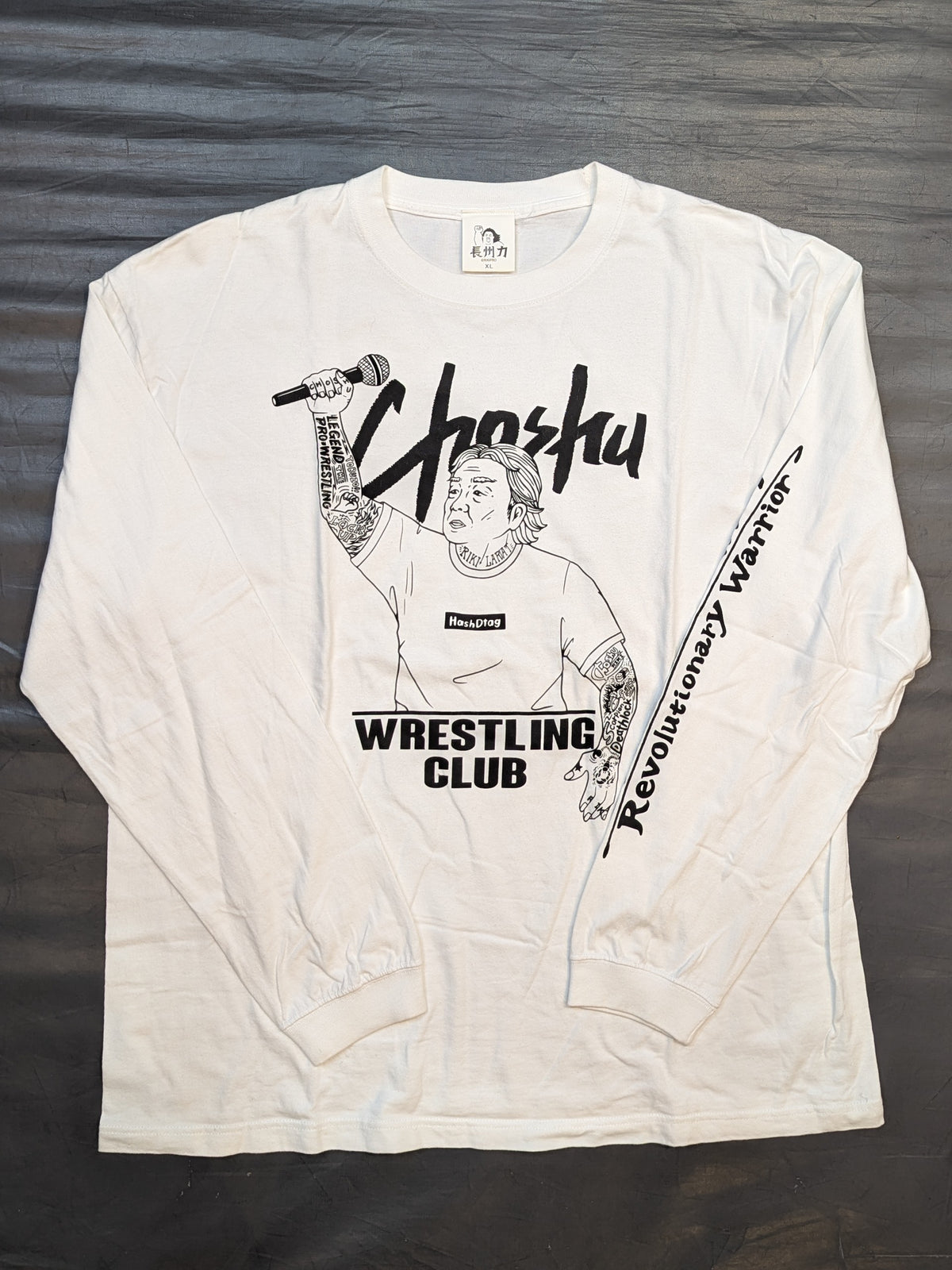 長州力「WRESTLING CLUB」ロングスリーブイラストTシャツ(ホワイト)