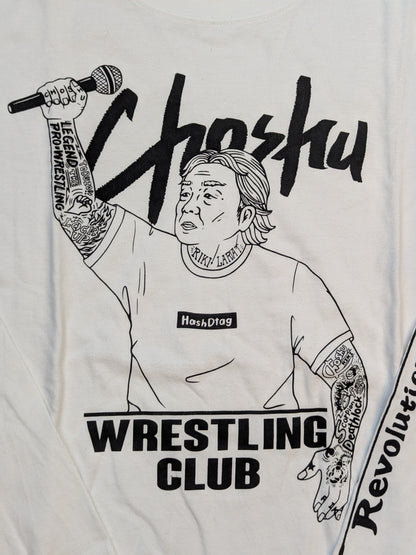 長州力「WRESTLING CLUB」ロングスリーブイラストTシャツ(ホワイト)