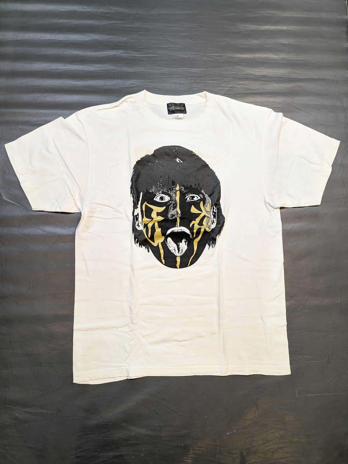 Great  Muta× TWOPLATOONS Collaboration T-Shirt (Black × Gold Paint)