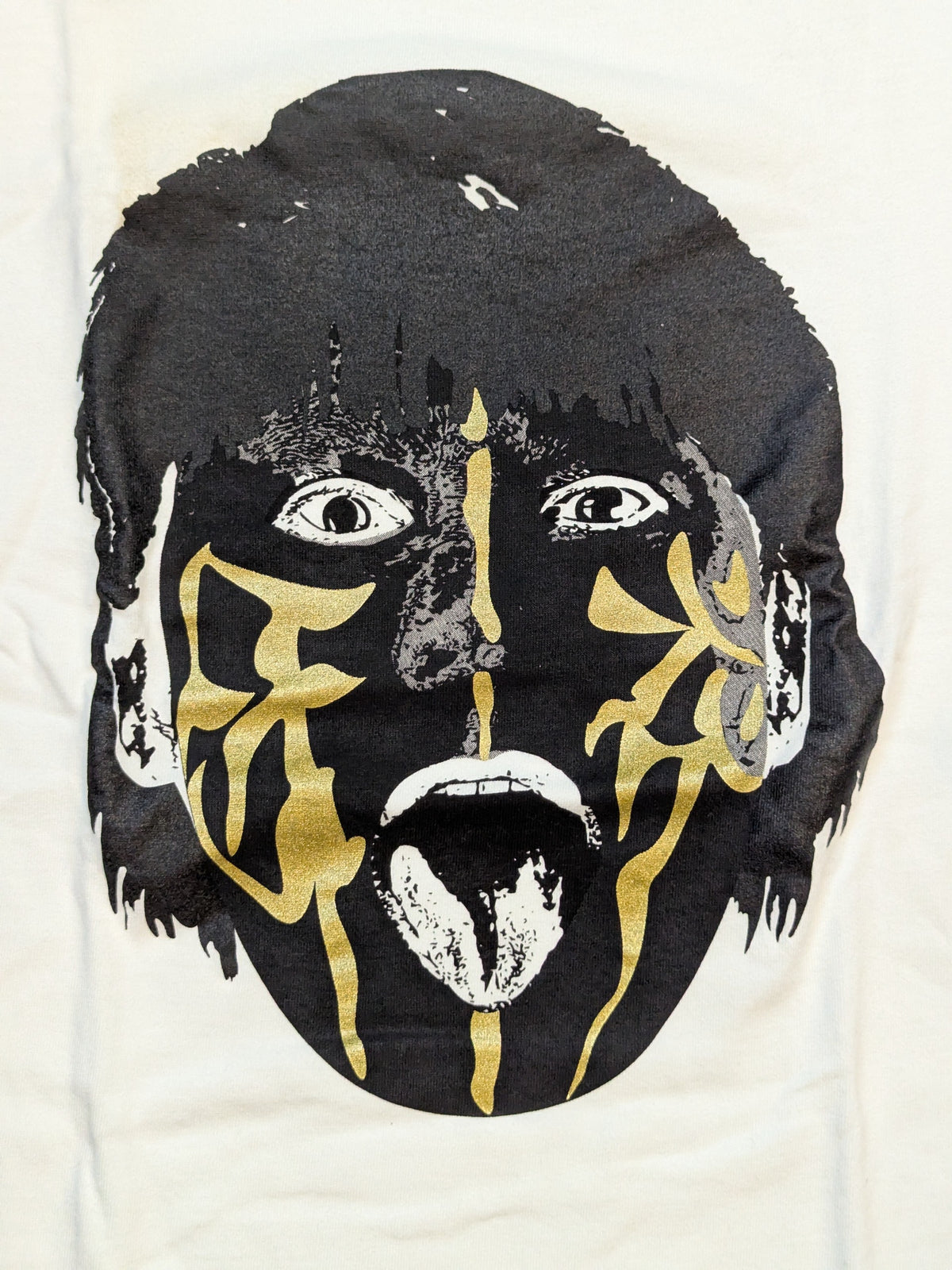 Great  Muta× TWOPLATOONS Collaboration T-Shirt (Black × Gold Paint)
