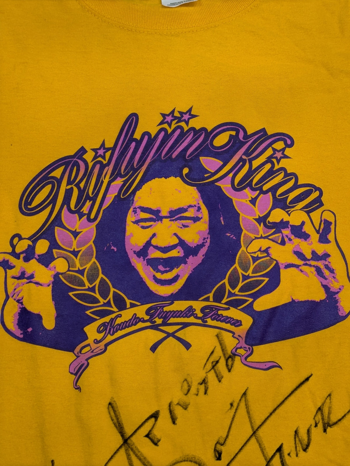 [5-hand signed autograph] Kodo Fuyuki 'RIFUJIN KING' Illustration T-shirt