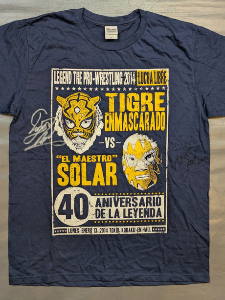 【直筆Wサイン入り】初代タイガーマスクvsエル・ソラール ピクチャーTシャツ