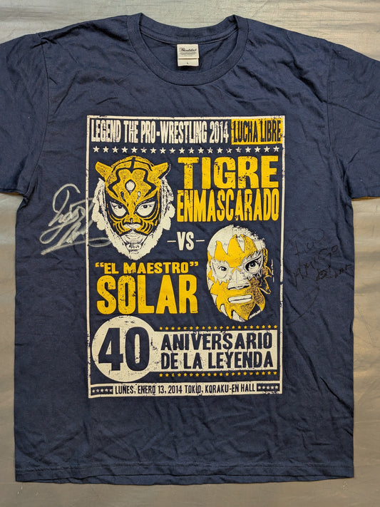 【直筆Wサイン入り】初代タイガーマスクvsエル・ソラール ピクチャーTシャツ