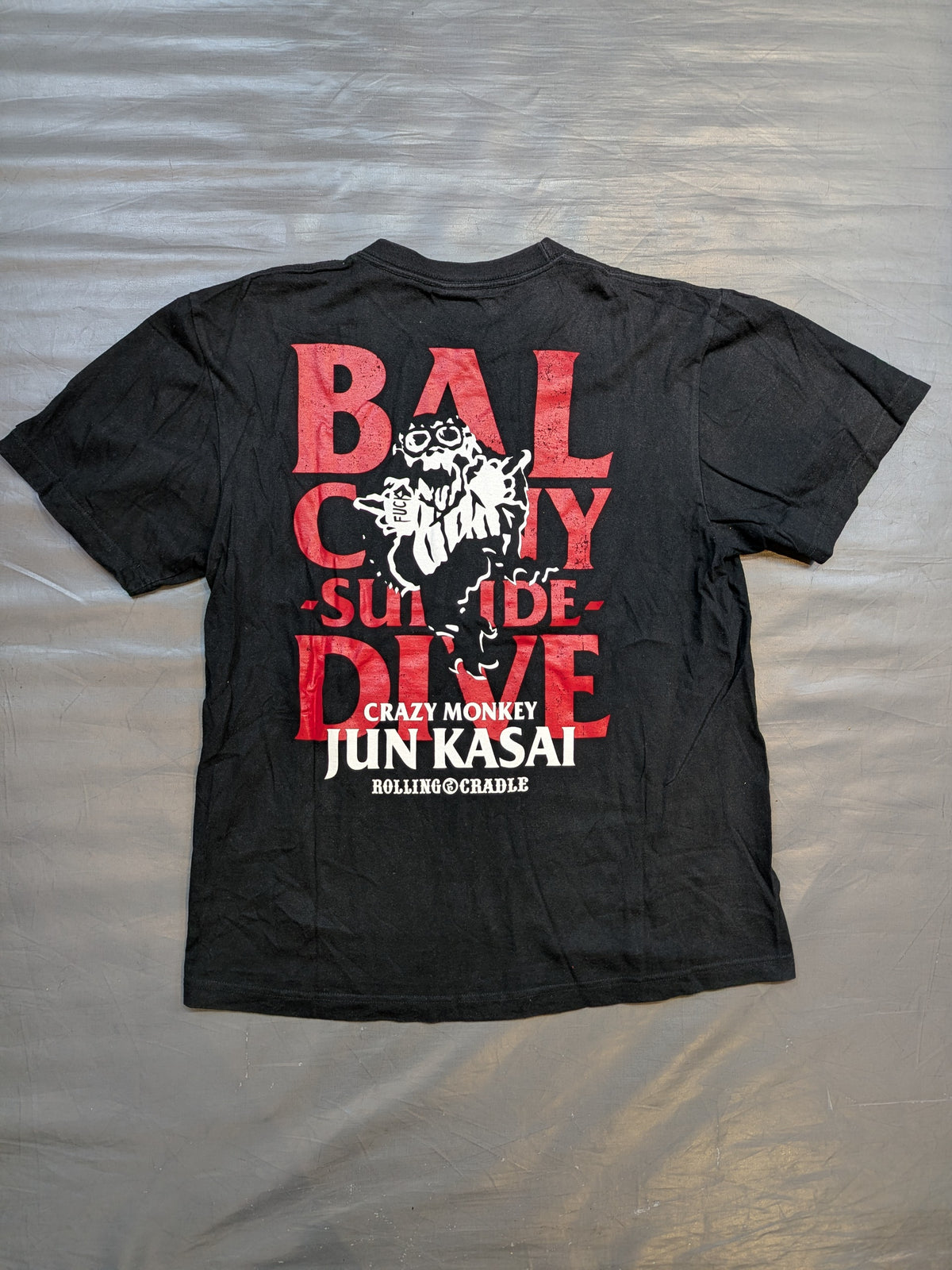 葛西純「BALCONY-SUICIDE-DIVE」Tシャツ(モノクロ)